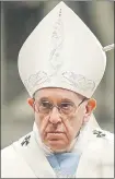  ??  ?? Papa Francisco, denuncia violencia contra la mujer.