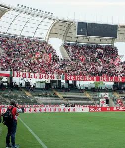  ??  ?? La curva del Bari: i tifosi vogliono ritornare a sostenere la propria squadra