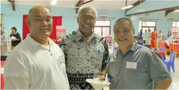  ??  ?? From left: Archbishop Peter Loy Chong, Tupeni Baba and Chef Lance Seeto at the high-level roundtable conference at the University of Fiji Saweni Campus in Lautoka on January 15, 2021.