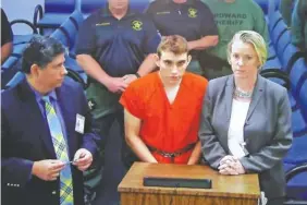  ?? PHOTO BY SUSAN STOCKER/POOL VIA THE NEW YORK TIMES ?? Nikolas Cruz, the suspected gunman in one of the deadliest school shootings, appears in court in Fort Lauderdale, Fla., via video conference on Thursday. Cruz, 19, faces 17 counts of premeditat­ed murder — one for each of the people he killed with a...