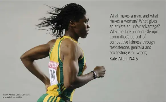  ?? TOP PHOTO BY MATT DUNHAM/THE ASSOCIATED PRESS; BOTTOM PHOTO BY MARTIN MEISSNER/THE ASSOCIATED PRESS ?? South Africa’s Caster Semenya, a target of sex testing.