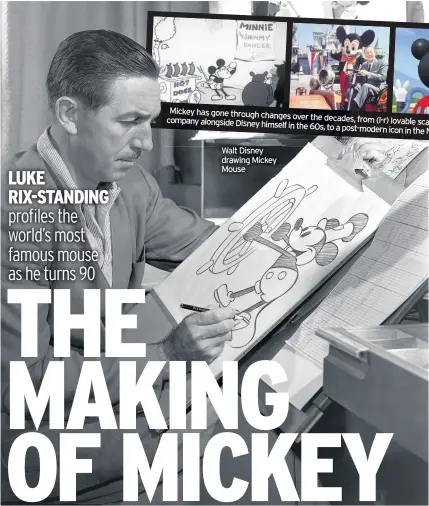  ??  ?? Walt Disney drawing Mickey Mouse