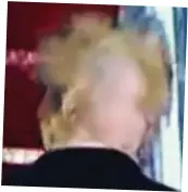  ??  ?? Bald truth: A large patch of Trump’s pink scalp was revealed this week