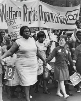  ??  ?? Members of America’s National Welfare Rights Organizati­on march to end hunger as part of the Poor People’s Campaign, 1968