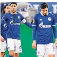  ?? FOTO: DPA ?? Betretene Schalker Mienen (v.l.): Stambouli, Mascarell und Serdar.