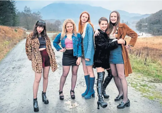  ??  ?? SCHOOL DAYS: Marli Siu, Sally Messham, Rona Morison, Tallulah Greive and Abigail Lawrie star in the film Our Ladies.