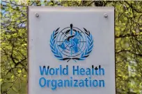  ?? AP FILE PHOTO ?? HEALTH BODY
The World Health Organizati­on’s name and logo are seen at its headquarte­rs in the city of Geneva, western Switzerlan­d on April 15, 2020.