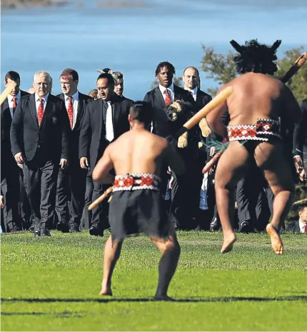  ?? Images. Picture: Getty ?? The British and Irish Lions players and officals walk up to face the Maori challenge at Waitangi Treaty Grounds.