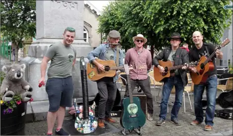  ??  ?? Owen Clerkin, Marcus McGee, Ozzie O’Reilly, Mikie McCormack and Ben Folkman in the Bull Ring.