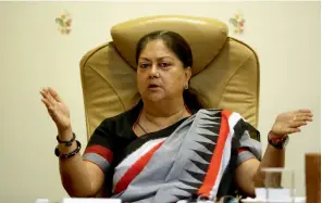  ??  ?? Vasundhara Raje