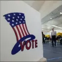  ?? Ringo H.W. Chiu/Associated Press ?? Voters cast their ballots for the Democratic presidenti­al primary Tuesday in El Segundo, Calif.