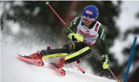  ?? FOTO: LEHTIKUVA-AFP/FABRICE COFFRINI ?? Mikaela Shiffrin var slalomtävl­ingens snabbaste dam i Åre.■