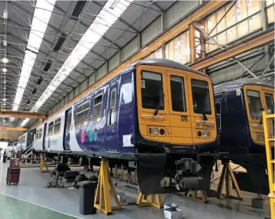  ?? RICHARD CLINNICK. ?? Northern 319434 inside Brush Traction, Loughborou­gh, on August 15. This is Unit 2 in the Flex programme.