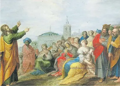  ??  ?? El sermón del monte. La pintura de Frans Francken, que hizo un camino errático, apareció en 2009.