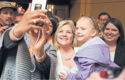  ?? JOHN RENNISON/THE HAMILTON SPECTATOR ?? Andrea Horwath said the NDP platform includes free child care, boost to hospital budgets and ending the privatizat­ion of hydro.