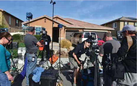  ?? FREDERIC J. BROWN/AFP/GETTY IMAGES ?? Authoritie­s found 13 malnourish­ed children and adults between the ages of 2 and 29 chained to furniture by their parents in Perris, Calif., on Sunday.