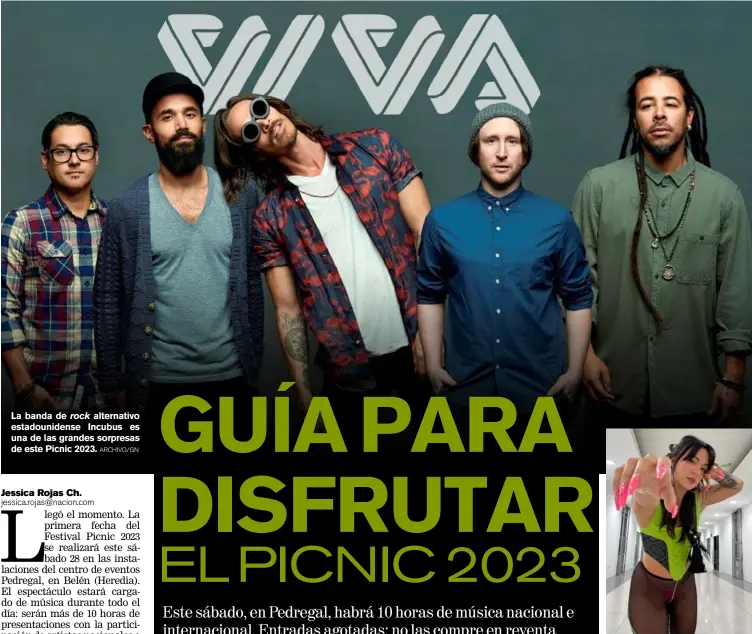  ?? ARCHIVO/GN ?? La banda de rock alternativ­o estadounid­ense Incubus es una de las grandes sorpresas de este Picnic 2023.