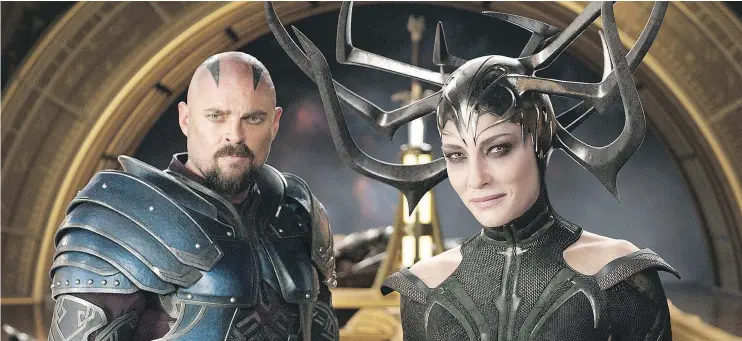  ?? — MARVEL STUDIOS ?? Thor: Ragnarok features a number of new characters to the Marvel Universe, including Karl Urban’s Skurge and Cate Blanchett’s supervilla­in Hela.