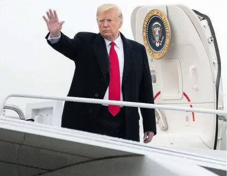  ?? KEVIN DIETSCH-POOL / GETTY IMAGES ?? President Donald Trump spent a lot of time with 2020 campaign manager Brad Parscale aboard Air Force One during the midterm campaign. Parscale is viewed as a trusted family retainer.