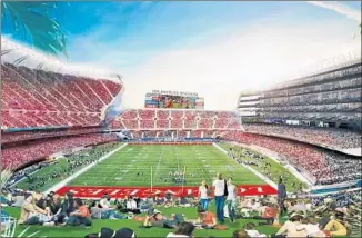  ?? Manica Architectu­re ?? A PLAN to build a stadium near the 405 Freeway in Carson has been advanced by the San Diego Chargers and Oakland Raiders. The proposed arena is shown in an artist’s rendering.