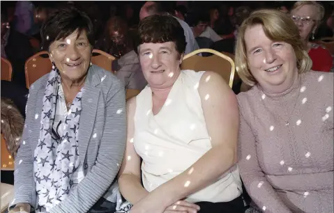  ??  ?? Mary Cullen, Mary Carstairs and Margaret Kenna enjoying the dancing at Strictly An Tóchar.