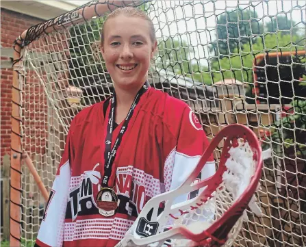  ?? BERND FRANKE
THE ST. CATHARINES STANDARD ?? Bailey Jacobs, 16, of Fort Erie is following her gold medal victory with Ontario at the nationals by going to the girls midget lacrosse championsh­ips with the St. Catharines Athletics.