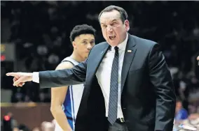  ?? [AP PHOTO/GERRY BROOME, FILE] ?? The NCAA's announced college basketball start date led to huge scramble as schools, including coach Mike Krzyzewski and Duke, tried to fill out schedules altered by the coronaviru­s pandemic.