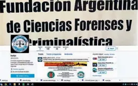  ?? (TWITTER) ?? En la red. En las redes sociales, la Fundación Argentina de Ciencias Forenses y Criminalís­tica difundía sus cursos.