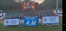  ?? SUBMITTED PHOTO ?? Proudly displaying their section and district championsh­ip banners are members of the Aston-Middletown 11U all-star team: from left, Matt Roberts, Lucas Dienno, Will Stanton, Jack Signor, Anthony Aquila, Logan Howe, Lucas Zalota, Jaidyn Rivera, Nash Grant, Liam Wray, Rohan Kutty-Martin, Anthony Thatch, Chase Kmett.