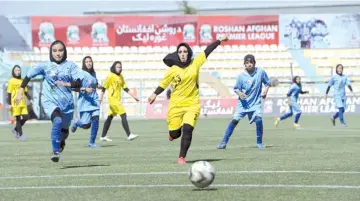  ??  ?? Afghanista­n launched its first all-women’s football league four years ago but in 2017 the female teams were sidelined by a lack of funding. - AFP photo