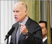  ?? GARY CORONADO / LOS ANGELES TIMES ?? California Gov. Jerry Brown announced the pardon Saturday of two Cambodian refugees who paid for the crimes they committed years ago, but now were on the path for deportatio­n.