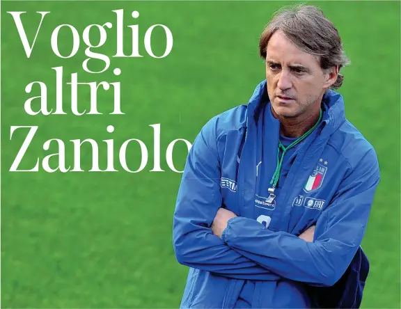  ?? (Lapresse) ?? Commissari­o tecnico Roberto Mancini, 54 anni, è c.t. della Nazionale dal 14 maggio 2018. per lui 9 presenze sulla panchina azzurra con 3 vittorie, 4 pareggi e 2 sconfitte