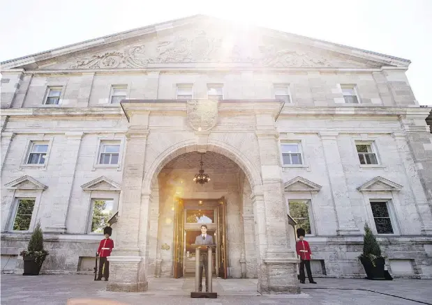  ?? JUSTIN TANG / THE CANADIAN PRESS ?? Julie Payette has not lived in Rideau Hall, the traditiona­l residence of the Governor General, since her installati­on.