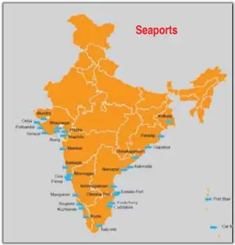  ??  ?? The great Indian Peninsula with various seaports