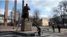  ?? ?? Ein Stepan-Bandera-Denkmal in Lviv.