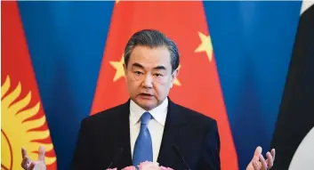  ?? DR ?? Ministro chinês dos Negócios Estrangeir­os, Wang Yi, pede um rumo saudável nas relações