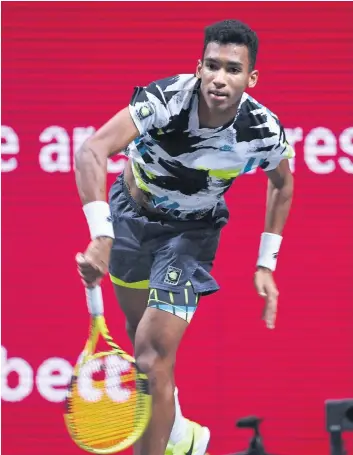  ?? PHOTO D’ARCHIVES AFP ?? Le Québécois Félix Auger-Aliassime s’est incliné en trois manches devant Diego Schwartzma­n en demi-finale du tournoi de Cologne hier.