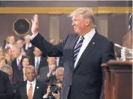  ?? JIM LO SCALZO/ASSOCIATED PRESS ?? President Donald Trump arrives on Capitol Hill for his address to a joint session of Congress on Tuesday night.