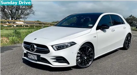  ?? RICHARD BOSSELMAN ?? The new A35 is nowhere near as wild as the forthcomin­g new-gen A45 – but it’s hardly tame either.