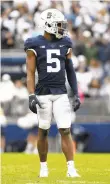  ?? BARRY REEGER/AP ?? Penn State wide receiver Jahan Dotson lines up during Saturday’s game against Illinois in State College.