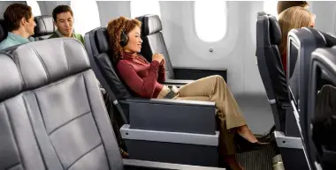  ??  ?? More legroom — and cheaper prices than business — in American Airline’s new cabin from Dublin