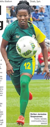  ?? PHOTO: WESSEL OOSTHUIZEN/GALLO IMAGES ?? Striker Jermaine Seoposenwe.