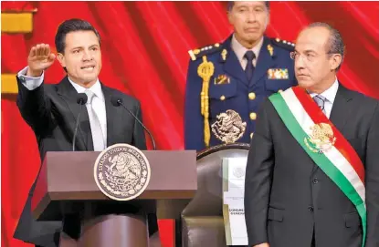  ??  ?? En 2012 la violencia en las calles empañó la toma de posesión de Peña Nieto.