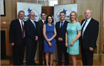  ??  ?? Pictured at The Kerryman Business Awards were John Slye , Seamus Cotter, John Fitzgerald , Siobhan Rivas May , Eoin O’Neill , Nicola Slye and Niall Peevers of PSC