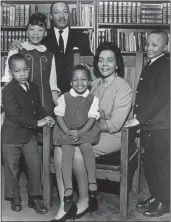  ?? ATLANTA JOURNAL-CONSTITUTI­ON VIA AP, FILE ?? This 1966 file photo is the last official portrait taken of the entire King family, made in the study of Ebenezer Baptist Church in Atlanta. From left are Dexter King, Yolanda King, Martin Luther King Jr., Bernice King, Coretta Scott King and Martin Luther King III.