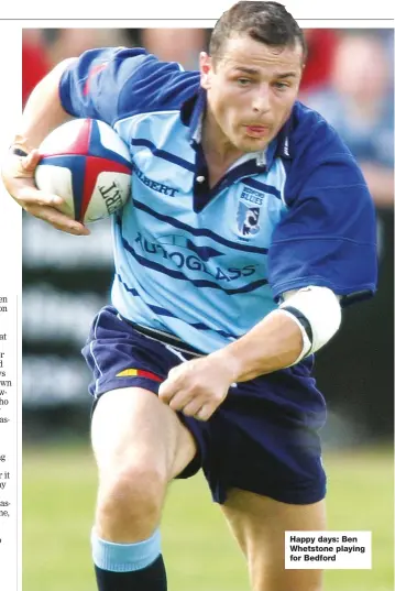  ?? ?? Happy days: Ben Whetstone playing for Bedford