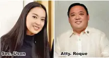  ??  ?? Sec. Uson Atty. Roque