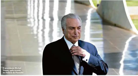  ?? Alan Marques —22.dez.2016/Folhapress ?? O presidente Michel Temer, após evento no Palácio do Planalto