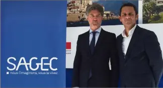  ??  ?? Depuis trois années consécutiv­es, Sagec Méditerran­ée est le premier producteur de logements neufs dans les Alpes-Maritimes. Un motif de fierté pour son président Jean-Christophe Parpaite (à droite sur la photo), ici accompagné du président de la holding Christophe Acker.