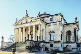  ??  ?? Elaborate . . . Villa Almerico Capra, also known as La Rotonda, is on the outskirts of Vicenza, dating from the second half of 1500. The architect was Andrea Palladio, who died before seeing it completed.